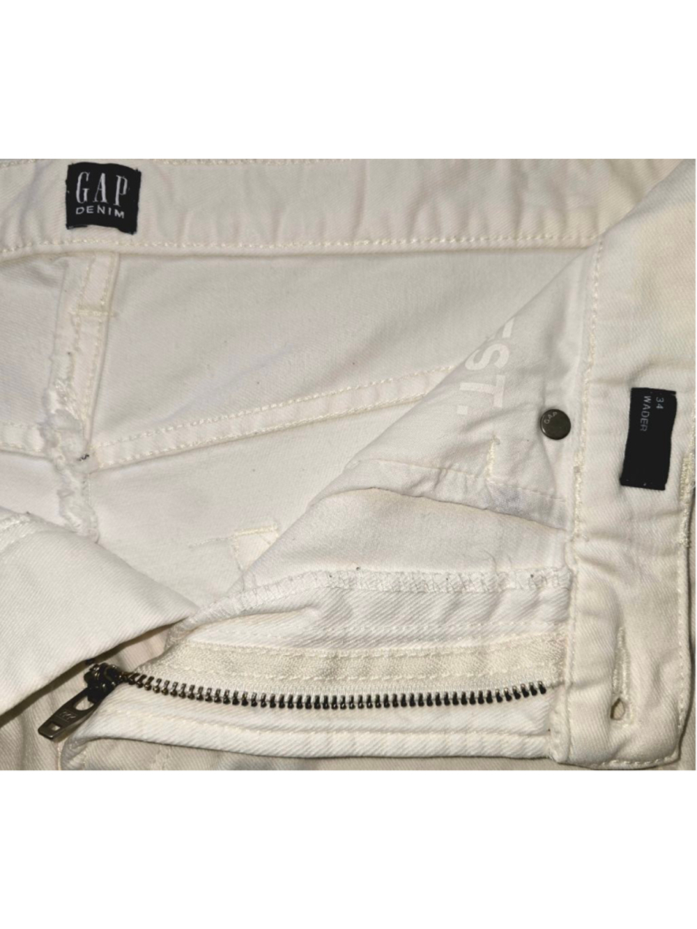 Gap Denim White Mini Skirt Womens Size 34 Distressed Stretch Jean Skirt Casual - Picture 3 of 8